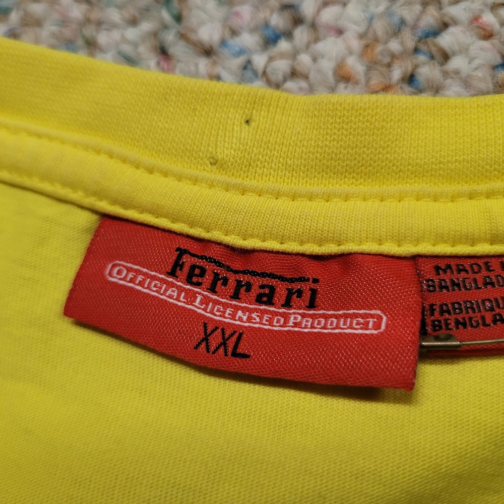 Ferrari Mens Yellow Short Sleeve Scuderia Shield Logo Racing T-Shirt XXL - Picture 7 of 16